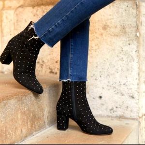 Studed lea boots Sezane French imported booties